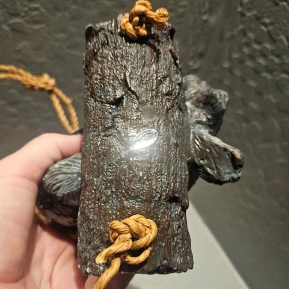 Hanging.Resin Raccoon Sitting in Swing Roman Raccoon Pudgy Pals - Picture 4 of 5